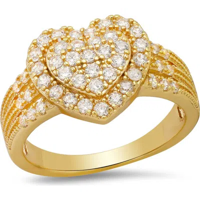 Steeltime 18k Gold Plated Heart Ring