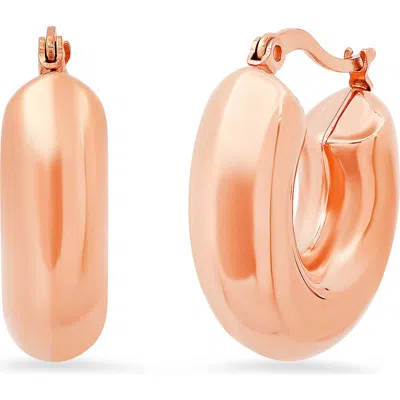 Steeltime 18k Gold Plated Huggie Hoop Earrings