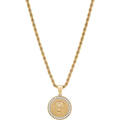 Steeltime 18k Gold Plated Lion Pendant Necklace