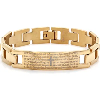 Steeltime 18k Gold Plated Lord's Prayer Link Bracelet