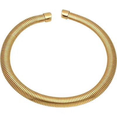 Steeltime 18k Gold Plated Omega Collar Necklace