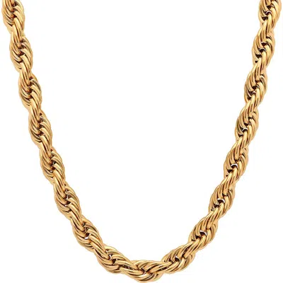Steeltime 18k Gold Plated Rope Chain Necklace