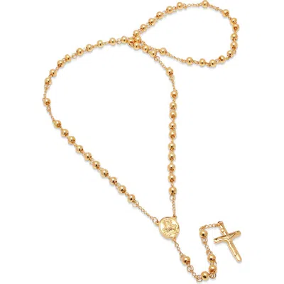 Steeltime 18k Gold Plated Rosary Necklace