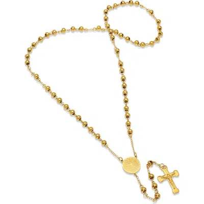 Steeltime 18k Gold Plated Rosary Necklace