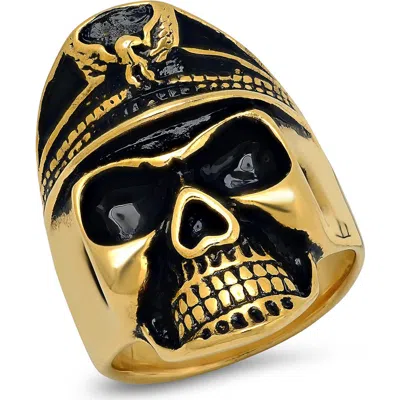 Steeltime 18k Gold Plated Skull Ring