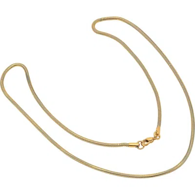 Steeltime 18k Gold Plated Snake Chain Necklace