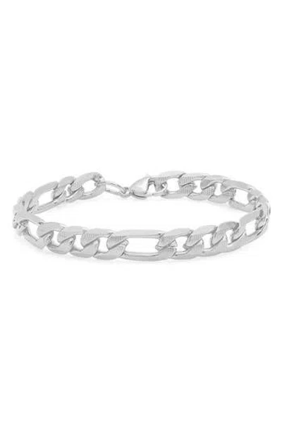 Steeltime 18k Gold Plated Stainless Steel Chain Link Bracelet In Silver