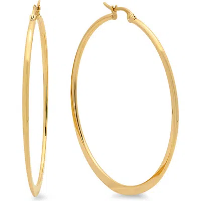 Steeltime 18k Gold Plated Stainless Steel Hoop Earrings
