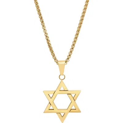 Steeltime 18k Gold Plated Star Of David Pendant Necklace