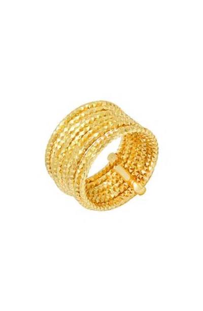 Steeltime 18k Gold Plated Textured Ring