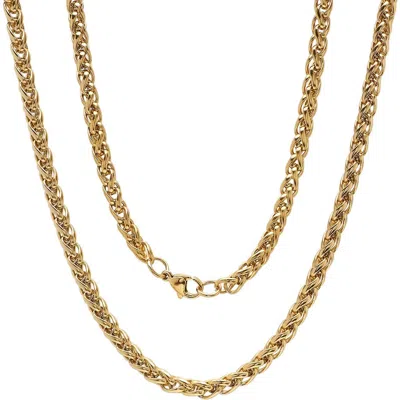 Steeltime 18k Gold Plated Wheat Chain Necklace