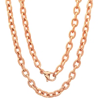 Steeltime 18k Rose Gold Plated Chain Necklace