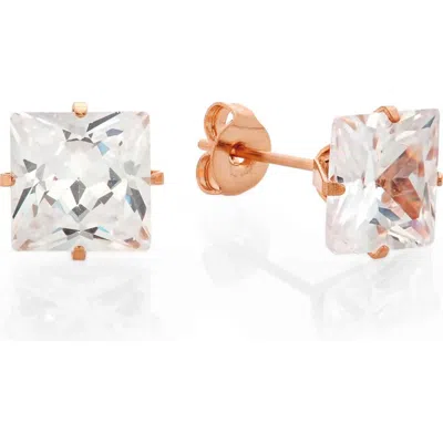 Steeltime 18k Rose Gold Plated Crystal Stud Earrings