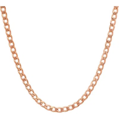 Steeltime 18k Rose Gold Plated Curb Chain Necklace