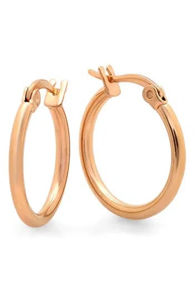 Steeltime 18k Rose Gold Plated Hoop Earrings