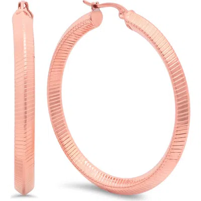 Steeltime 18k Rose Gold Plated Hoop Earrings