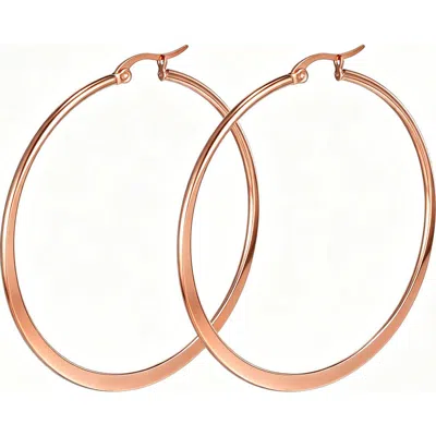 Steeltime 18k Rose Gold Plated Hoop Earrings