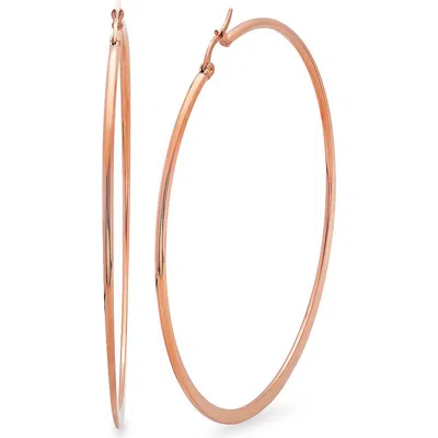 Steeltime 18k Rose Gold Plated Hoop Earrings