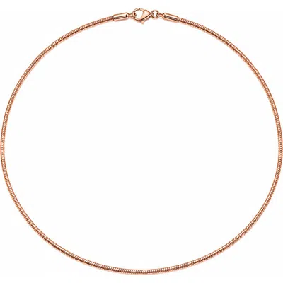 Steeltime 18k Rose Gold Plated Snake Chain Necklace