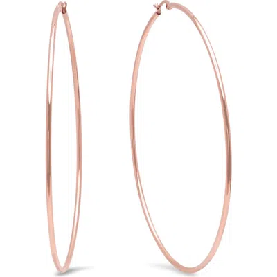 Steeltime 18k-rose Gold Plated Hoop Earrings