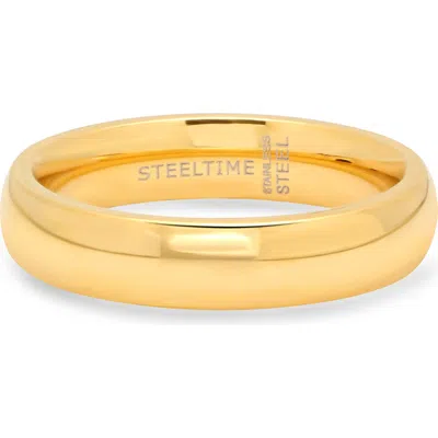 Steeltime 4mm 18k Gold Plated Band Ring