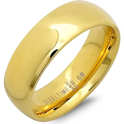 Steeltime 4mm Plain Band Ring In Gold