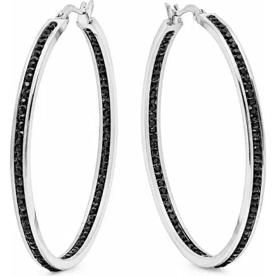 Steeltime 50mm Hoop Earrings In Metallic