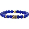 Steeltime Agate Beaded Bracelet In Blue