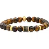 Steeltime Agate Beaded Bracelet In Brown