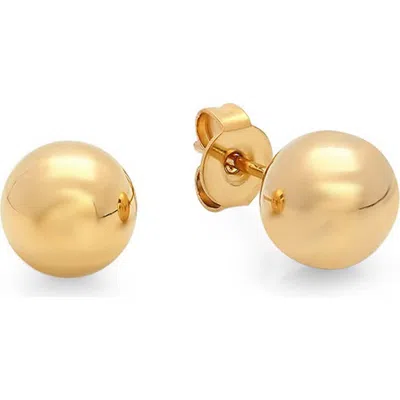 Steeltime Ball Stud Earrings In Gold