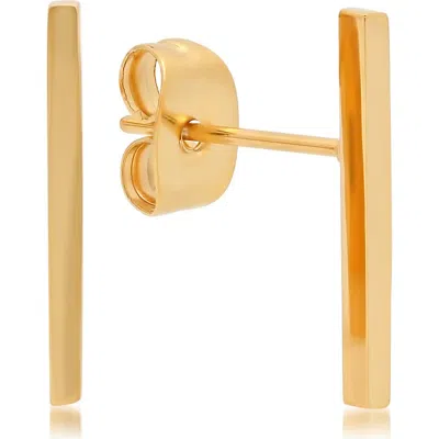 Steeltime Bar Stud Earrings In Gold