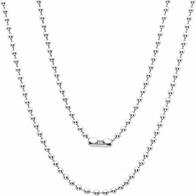 Steeltime Beaded Necklace In Metallic