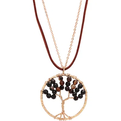 Steeltime Beaded Tree Of Life Layered Necklace In Multi