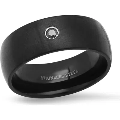 Steeltime Black Ion Plated Stainless Steel Ring
