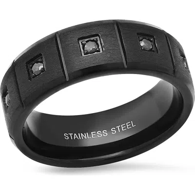 Steeltime Black Ion Plated Stainless Steel Ring