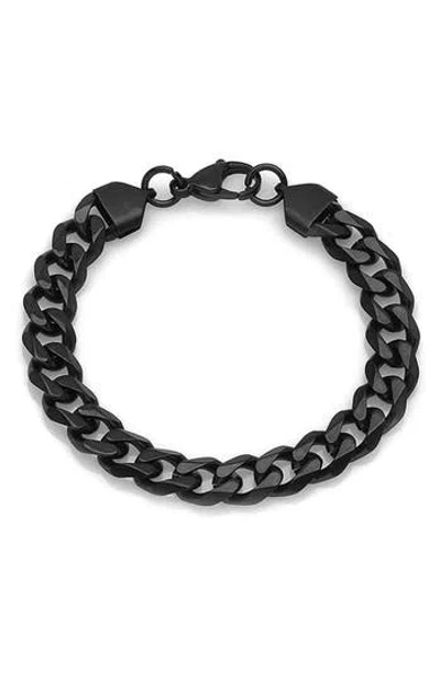 Steeltime Black Ion-plated Curb Link Bracelet