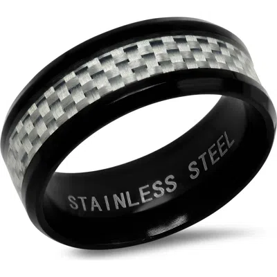 Steeltime Black Ion-plated Stainless Steel Ring