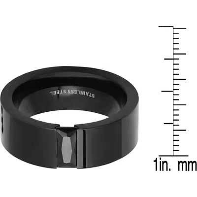 Steeltime Black Ion-plated Stainless Steel Ring