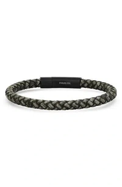 Steeltime Braided Leather Bracelet In Orange