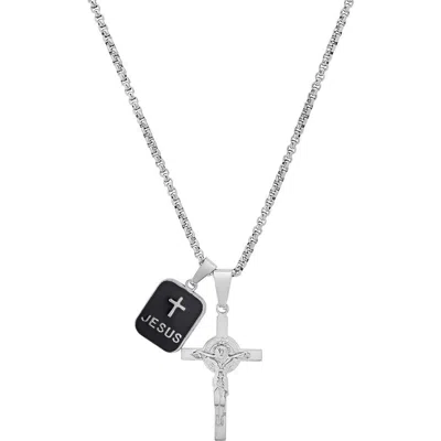 Steeltime Cross Pendant Necklace In Gold