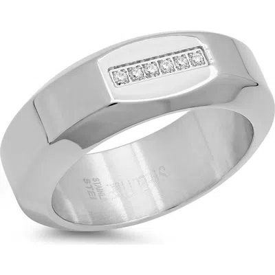Steeltime Crystal Ring In Gray
