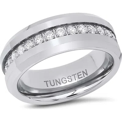 Steeltime Cubic Zirconia Band Ring In Gold
