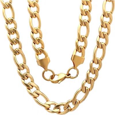 Steeltime Curb Chain Necklace In Gold