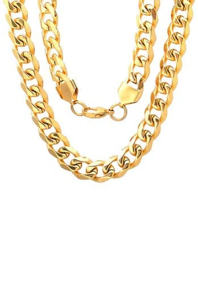 Steeltime Curb Link Chain Necklace In Gold