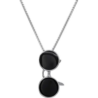 Steeltime Double Drop Necklace In Silver