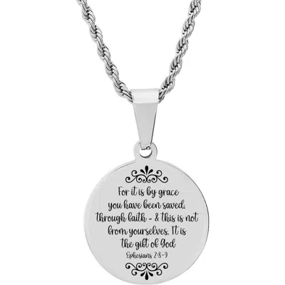 Steeltime Ephesia Pendant Necklace In Silver