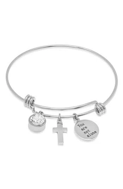 Steeltime Faith Charm Bracelet In Silver