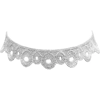Steeltime Filigree Lace Choker In White