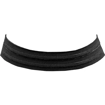 Steeltime Five Strand Velvet Choker In Black