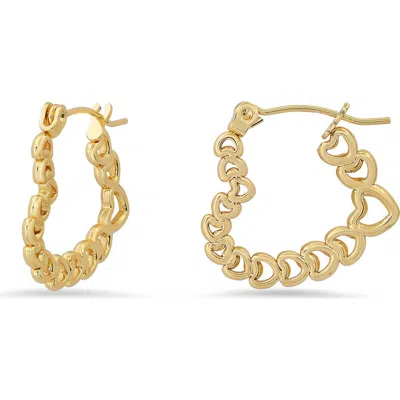 Steeltime Heart Hoop Earrings In Gray